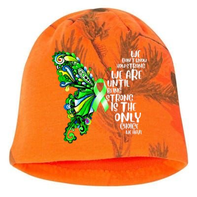 Butterfly Mental Health Green Ribbon Awareness Kati - Camo Knit Beanie