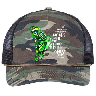 Butterfly Mental Health Green Ribbon Awareness Retro Rope Trucker Hat Cap