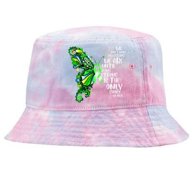 Butterfly Mental Health Green Ribbon Awareness Tie-Dyed Bucket Hat