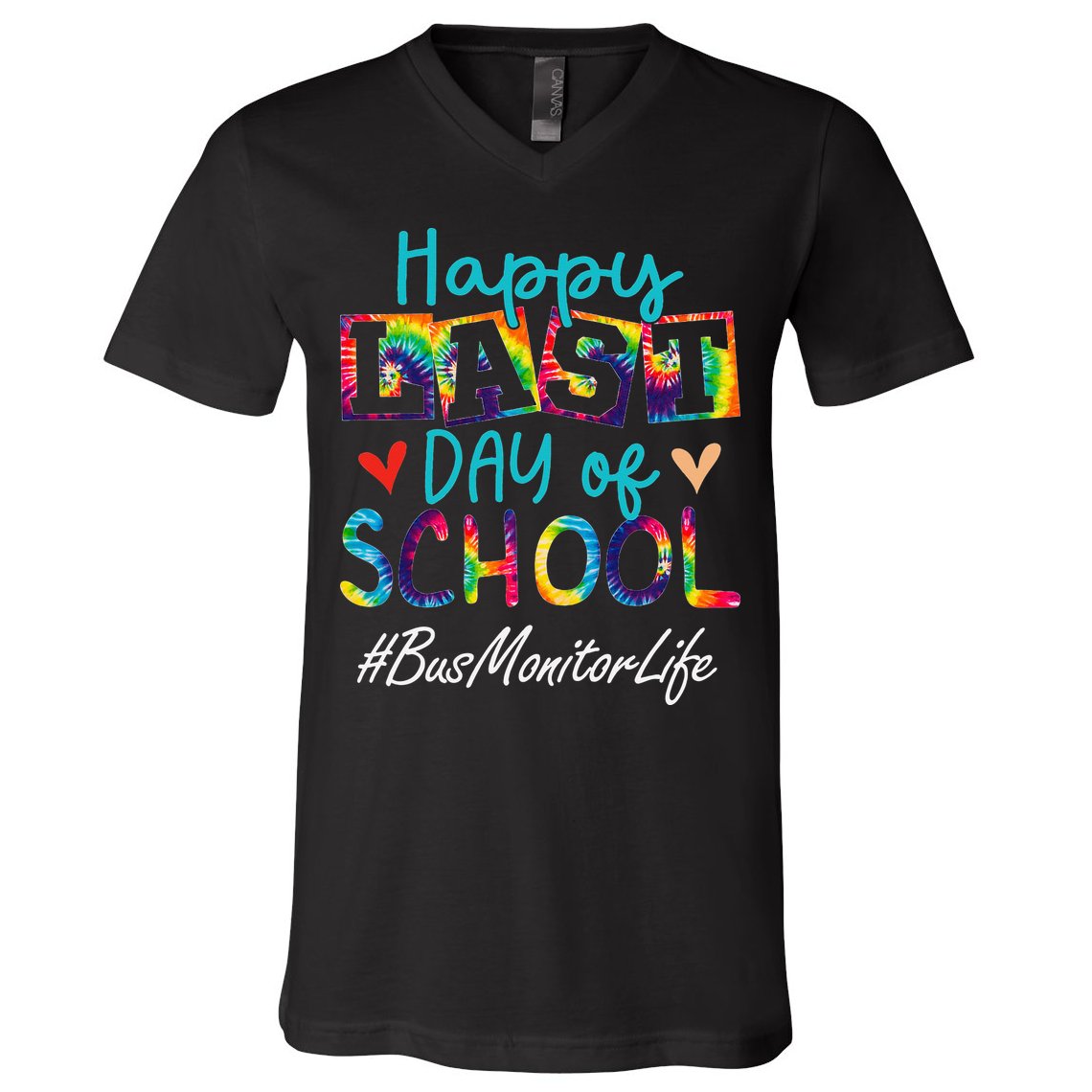 Bus Monitor Happy Last Day Of School Funny Graduation V-Neck T-Shirt