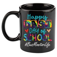 Bus Monitor Happy Last Day Of School Funny Graduation 11oz C Handle Ceramic Mug