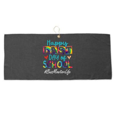 Bus Monitor Happy Last Day Of School Funny Graduation Large Microfiber Waffle Golf Towel