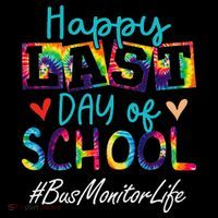 Bus Monitor Happy Last Day Of School Funny Graduation Pom Pom 12in Knit Beanie