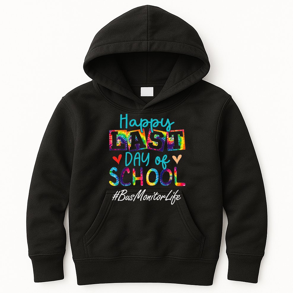 Bus Monitor Happy Last Day Of School Funny Graduation Kids Hoodie