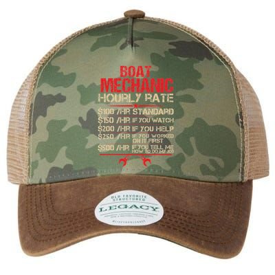 Boat Mechanic Hourly Rate Funny Boat Mechanic Saying Legacy Tie Dye Trucker Hat