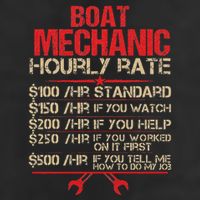 Boat Mechanic Hourly Rate Funny Boat Mechanic Saying 7 Panel Mesh Trucker Snapback Hat