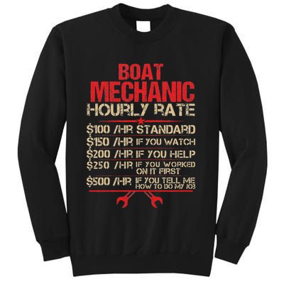 Boat Mechanic Hourly Rate Funny Boat Mechanic Saying Sweatshirt
