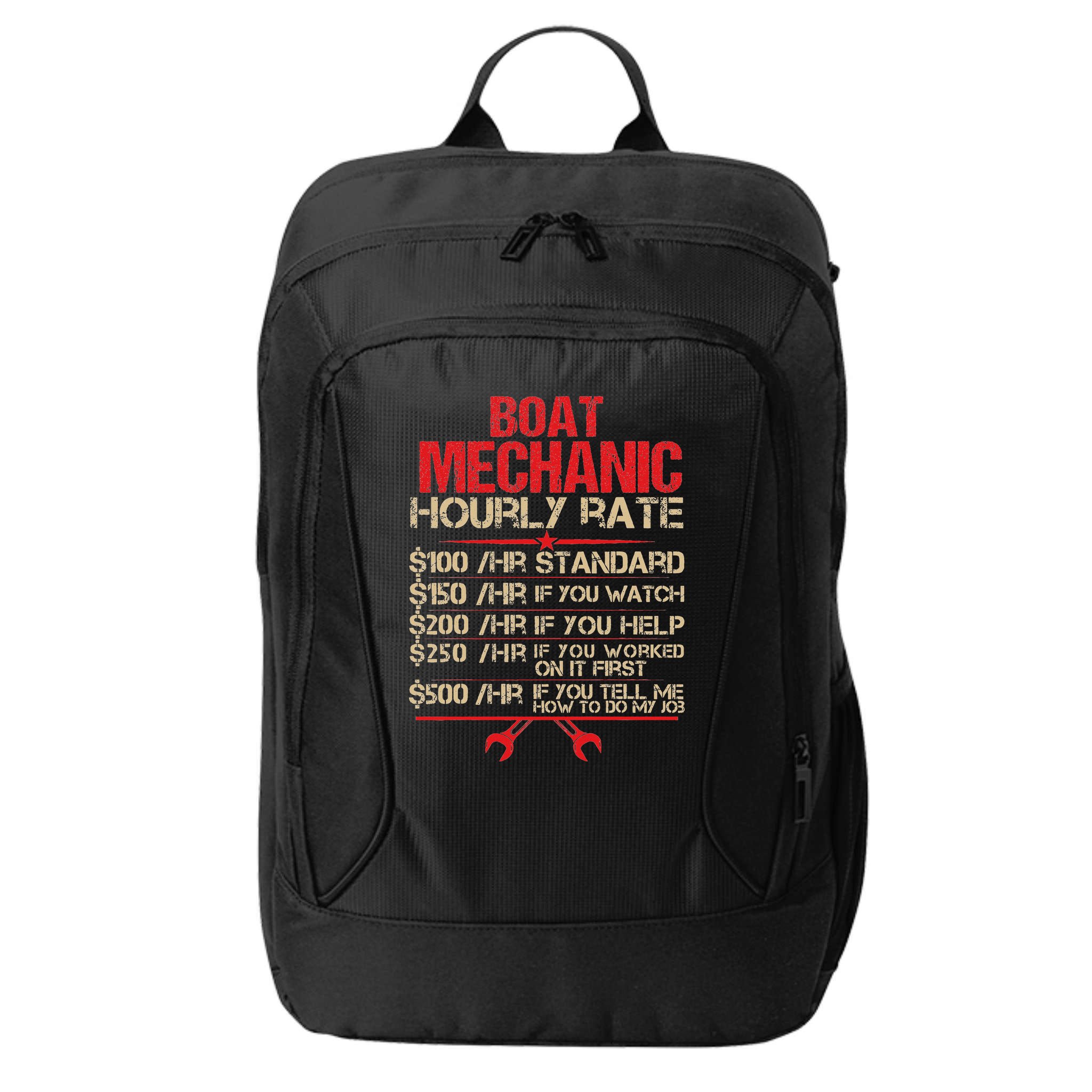 Boat Mechanic Hourly Rate Funny Boat Mechanic Saying City Backpack