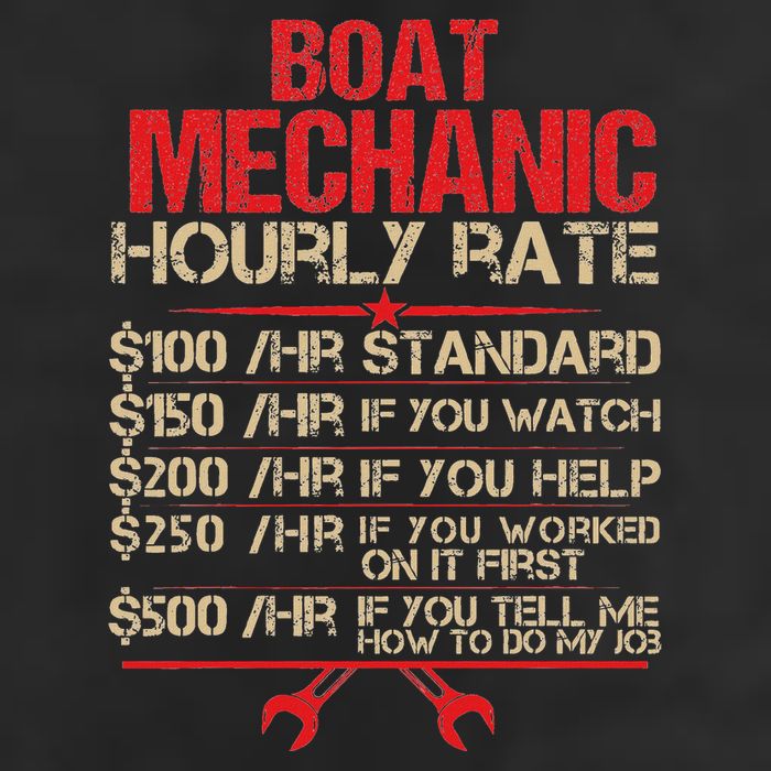 Boat Mechanic Hourly Rate Funny Boat Mechanic Saying Adult Drive Performance Visor
