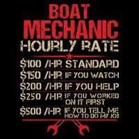 Boat Mechanic Hourly Rate Funny Boat Mechanic Saying 16 in Basic Backpack
