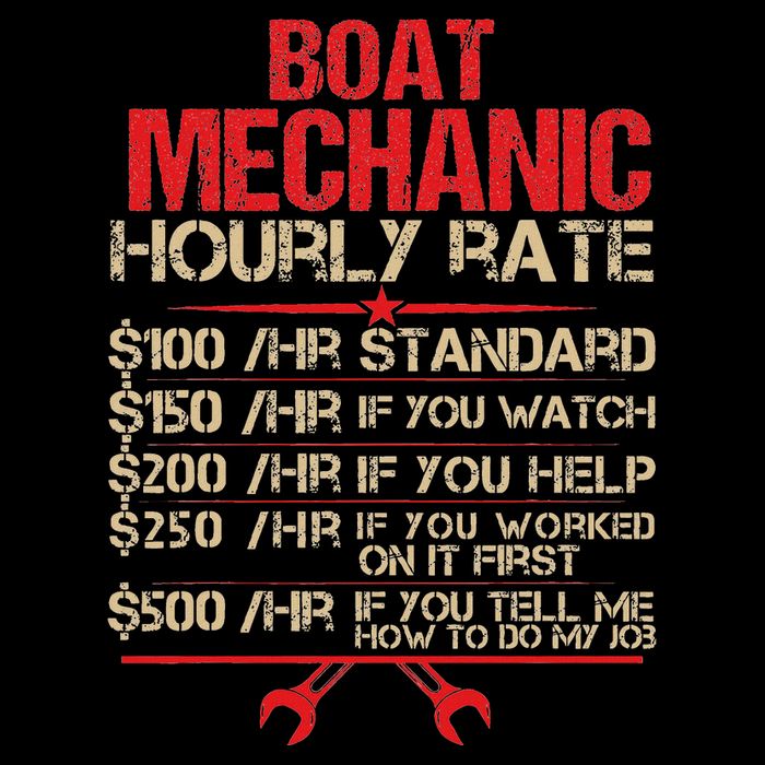 Boat Mechanic Hourly Rate Funny Boat Mechanic Saying 16 in Basic Backpack