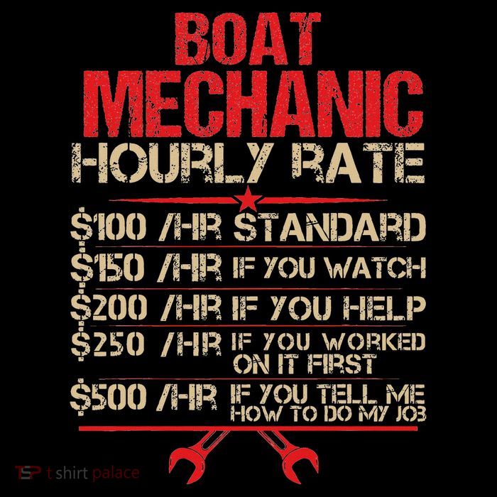 Boat Mechanic Hourly Rate Funny Boat Mechanic Saying Womens T-Shirt