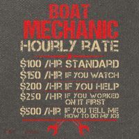 Boat Mechanic Hourly Rate Funny Boat Mechanic Saying Cotton Canvas Backpack