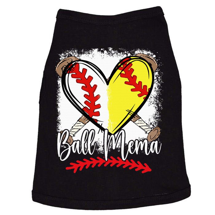 Ball Mema Heart Funny Softball Baseball Doggie Tank