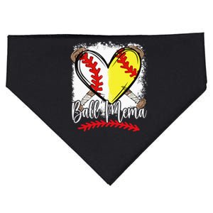 Ball Mema Heart Funny Softball Baseball USA-Made Doggie Bandana