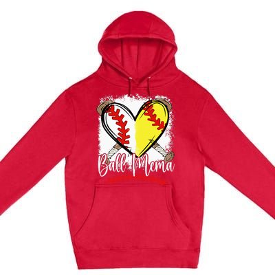 Ball Mema Heart Funny Softball Baseball Premium Pullover Hoodie