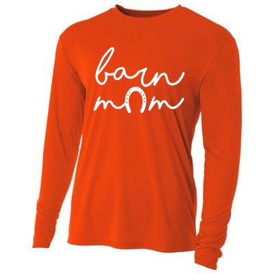 Barn Mom Horse Mama Equestrian Mother Horseback Riding Cool Gift Cooling Performance Long Sleeve Crew