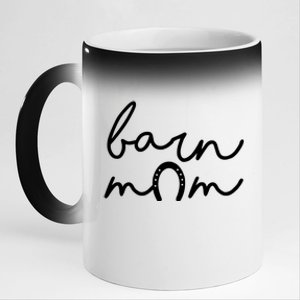 Barn Mom Horse Mama Equestrian Mother Horseback Riding Cool Gift 11oz Black Color Changing Mug