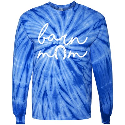 Barn Mom Horse Mama Equestrian Mother Horseback Riding Cool Gift Tie-Dye Long Sleeve Shirt