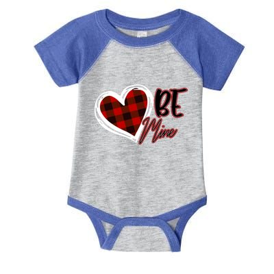 Be Mine Heart Love Plaid Gift Valentine's Day Funny Gift Cute Gift Infant Baby Jersey Bodysuit