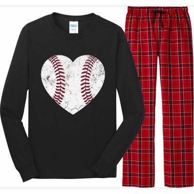 Baseball Mom Heart Baseball Softball Mom Mama Mothers Day Long Sleeve Pajama Set