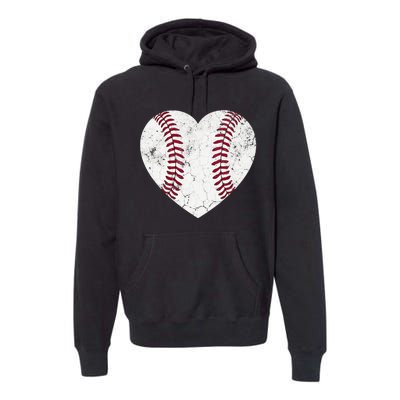 Baseball Mom Heart Baseball Softball Mom Mama Mothers Day Premium Hoodie