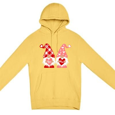 Be Mine Hearts Valentines Day Gnomes Gift Premium Pullover Hoodie