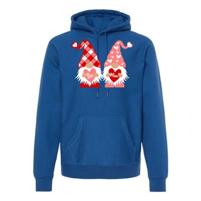 Be Mine Hearts Valentines Day Gnomes Gift Premium Hoodie