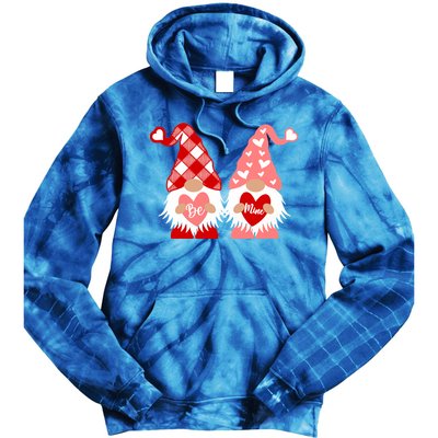 Be Mine Hearts Valentines Day Gnomes Gift Tie Dye Hoodie