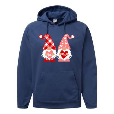 Be Mine Hearts Valentines Day Gnomes Gift Performance Fleece Hoodie