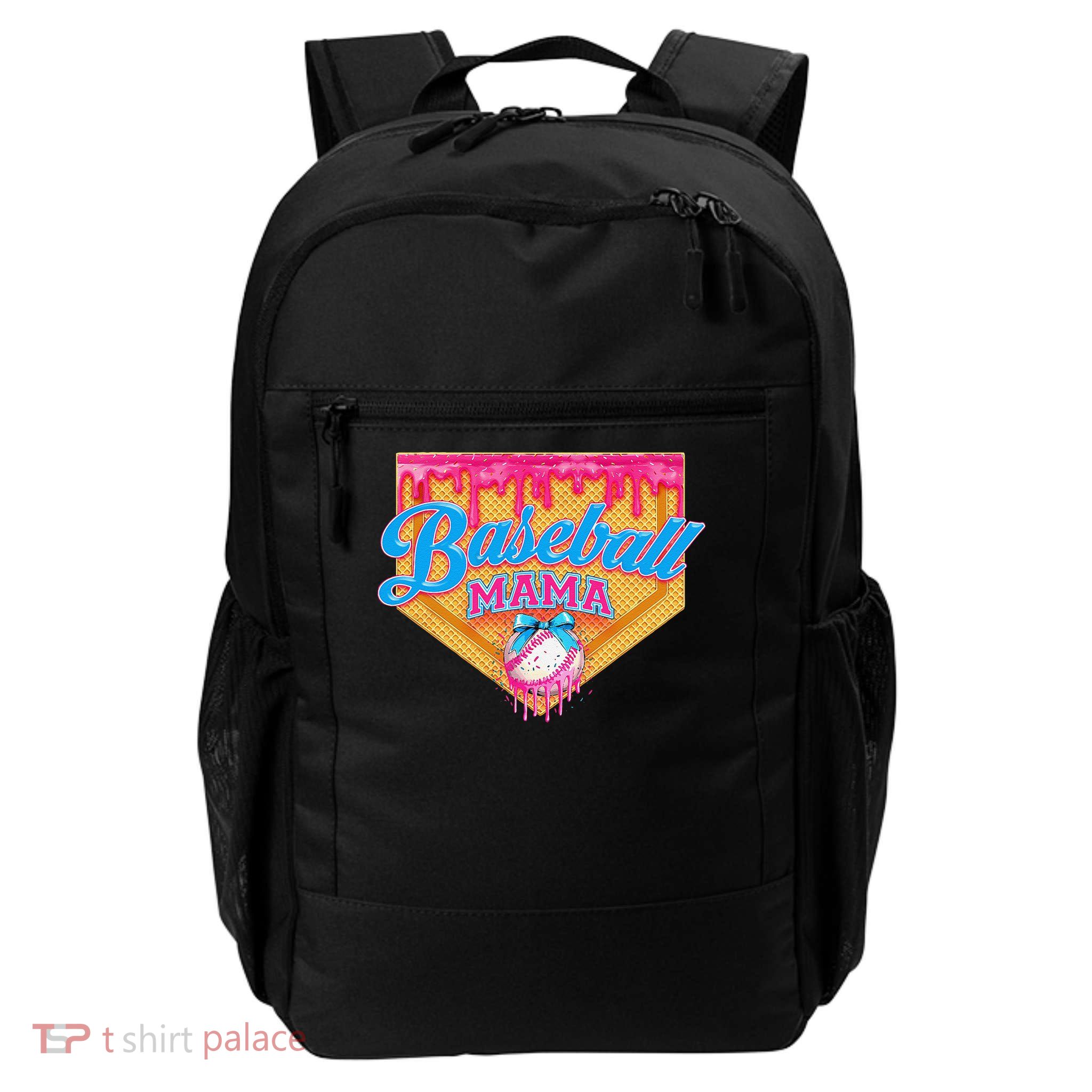 Baseball Mama Home Plate Ice Cream Dripping With Sprinkles Backpack