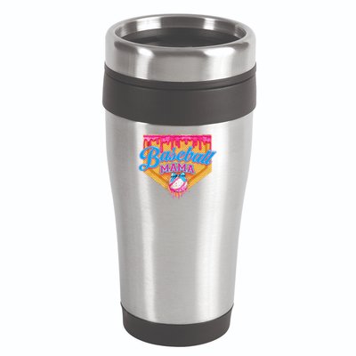 Baseball Mama Home Plate Ice Cream Dripping With Sprinkles 16oz Travel Tumbler