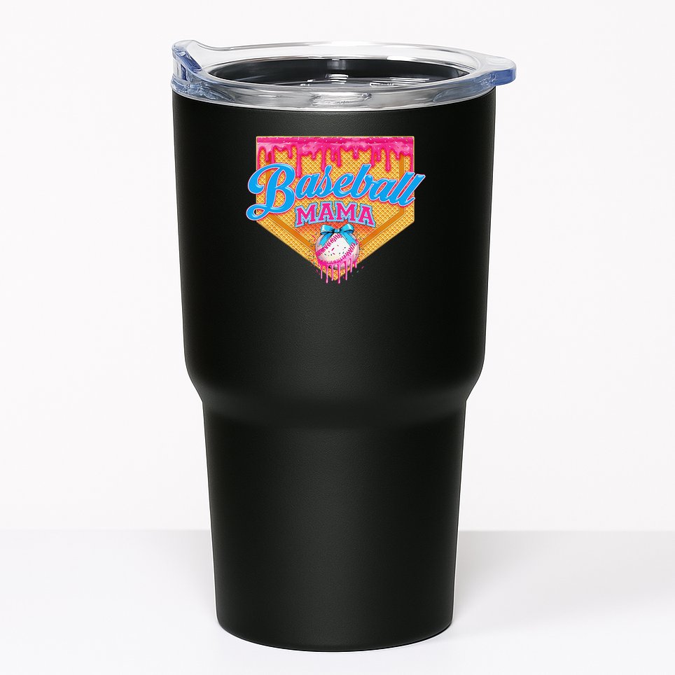 Baseball Mama Home Plate Ice Cream Dripping With Sprinkles Tumbler