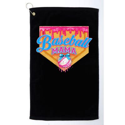 Baseball Mama Home Plate Ice Cream Dripping With Sprinkles Golf Towel