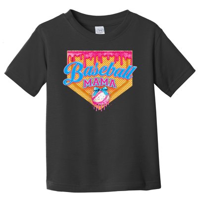 Baseball Mama Home Plate Ice Cream Dripping With Sprinkles Toddler T-Shirt