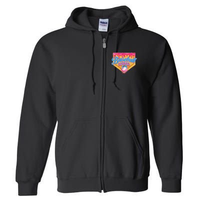 Baseball Mama Home Plate Ice Cream Dripping With Sprinkles Full Zip Hoodie