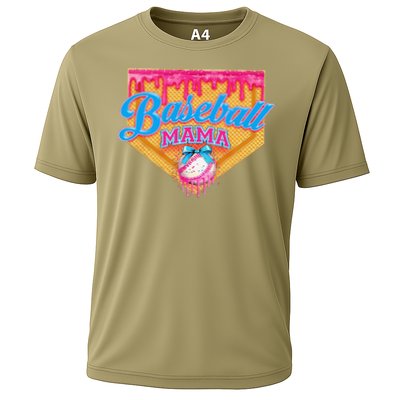 Baseball Mama Home Plate Ice Cream Dripping With Sprinkles Performance Shirt