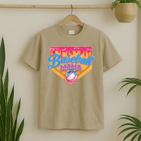 Baseball Mama Home Plate Ice Cream Dripping With Sprinkles T-Shirt