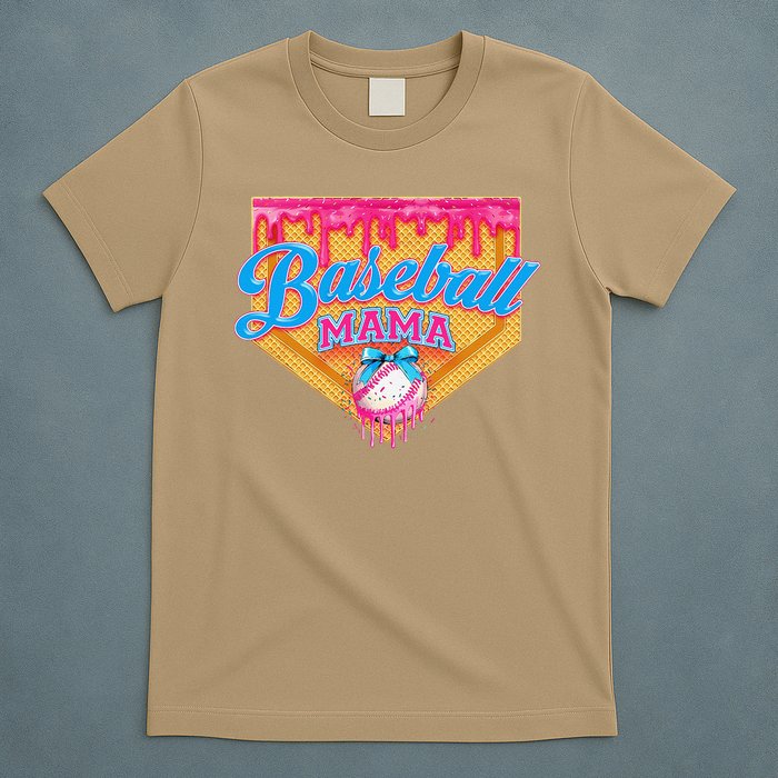 Baseball Mama Home Plate Ice Cream Dripping With Sprinkles T-Shirt