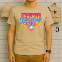 Baseball Mama Home Plate Ice Cream Dripping With Sprinkles T-Shirt