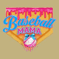 Baseball Mama Home Plate Ice Cream Dripping With Sprinkles T-Shirt