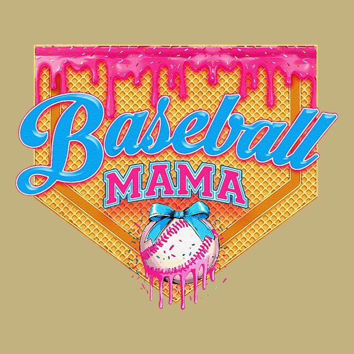 Baseball Mama Home Plate Ice Cream Dripping With Sprinkles T-Shirt