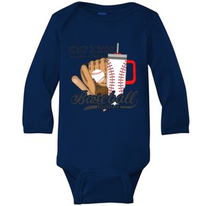 Baseball Mama Hot Mess Always Stressed Game Day Baby Long Sleeve Bodysuit