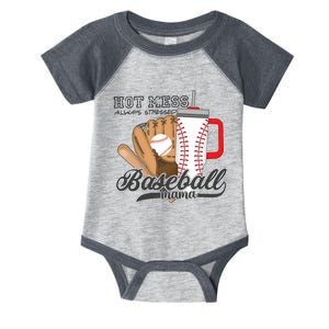 Baseball Mama Hot Mess Always Stressed Game Day Infant Baby Jersey Bodysuit