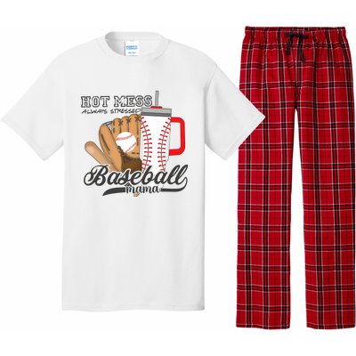 Baseball Mama Hot Mess Always Stressed Game Day Pajama Set