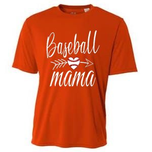 Baseball Mama Heart Mother's Day Mom For Baseball Lovers Gift Cooling Performance Crew T-Shirt