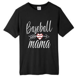 Baseball Mama Heart Mother's Day Mom For Baseball Lovers Gift Tall Fusion ChromaSoft Performance T-Shirt