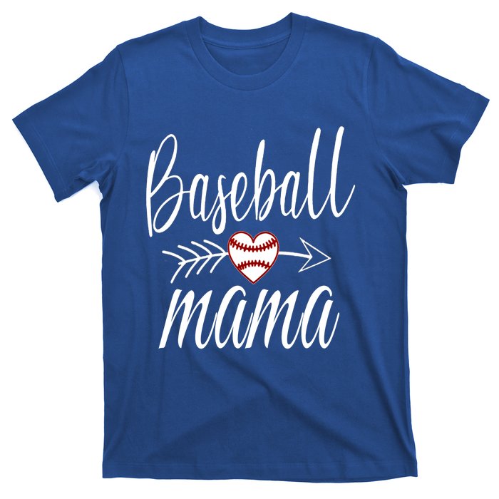 Baseball Mama Heart Mother's Day Mom For Baseball Lovers Gift T-Shirt