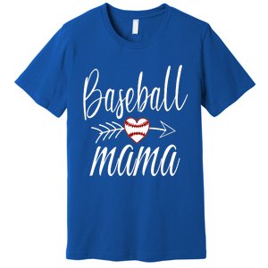 Baseball Mama Heart Mother's Day Mom For Baseball Lovers Gift Premium T-Shirt