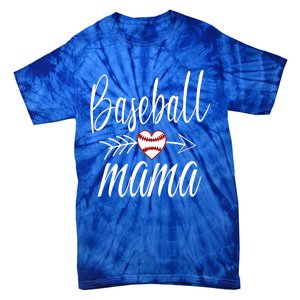 Baseball Mama Heart Mother's Day Mom For Baseball Lovers Gift Tie-Dye T-Shirt